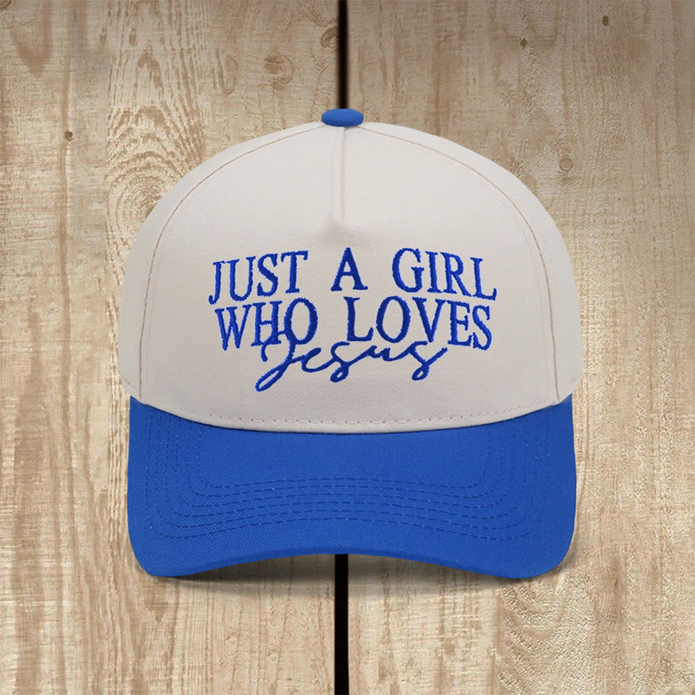 Christianartworkshop Just A Girl Who Loves Jesus Faith-Inspired Baseball Cap - Royal Blue - image 8