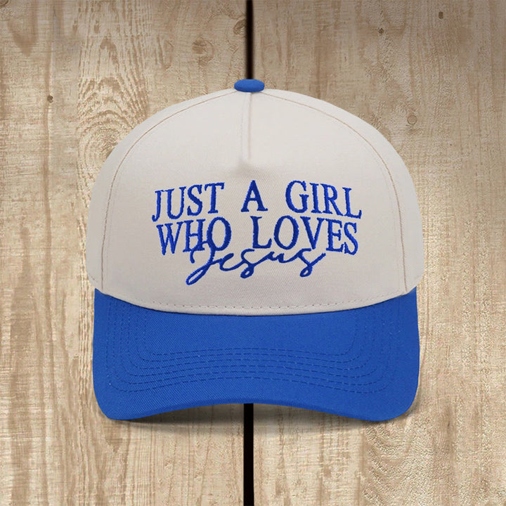 Christianartworkshop Just A Girl Who Loves Jesus Faith-Inspired Baseball Cap - Royal Blue - image 8