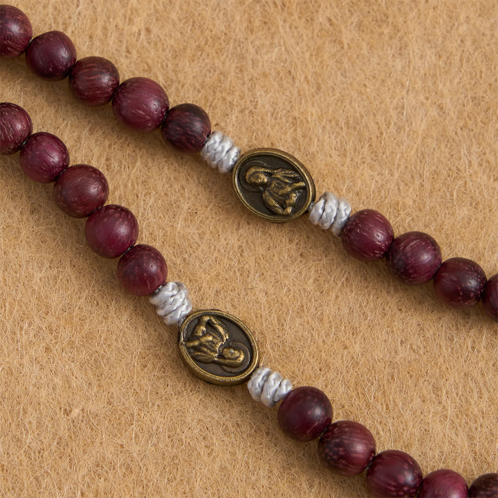 Christianartworkshop Purpleheart Wood Our Lady Rosary with Bronze Devotion - image 5