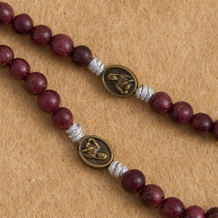 Christianartworkshop Purpleheart Wood Our Lady Rosary with Bronze Devotion - image 5