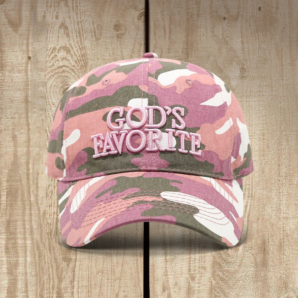 Christianartworkshop God's Favorite Confidence & Faith-Inspired Baseball Cap - Pink Camo - image 1