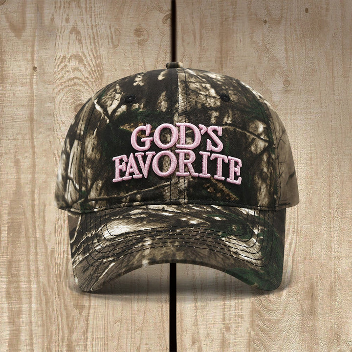 Christianartworkshop God's Favorite Confidence & Faith-Inspired Baseball Cap - Green Camo - image 0