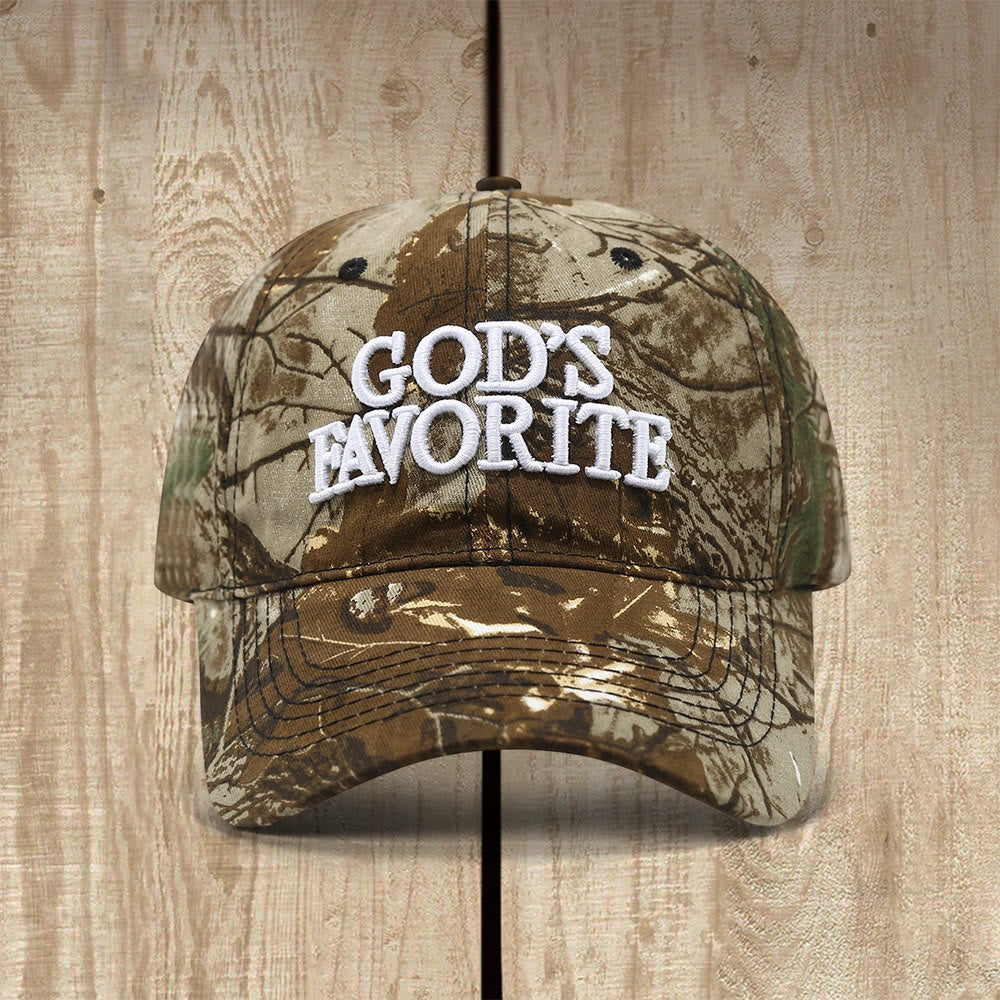 Christianartworkshop God's Favorite Confidence & Faith-Inspired Baseball Cap - Dark Camo - image 7