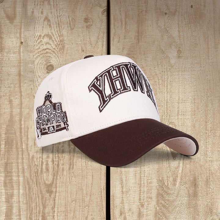 Christianartworkshop YHWH World Champion Varsity Style Faith Baseball Cap - Brown - image 6