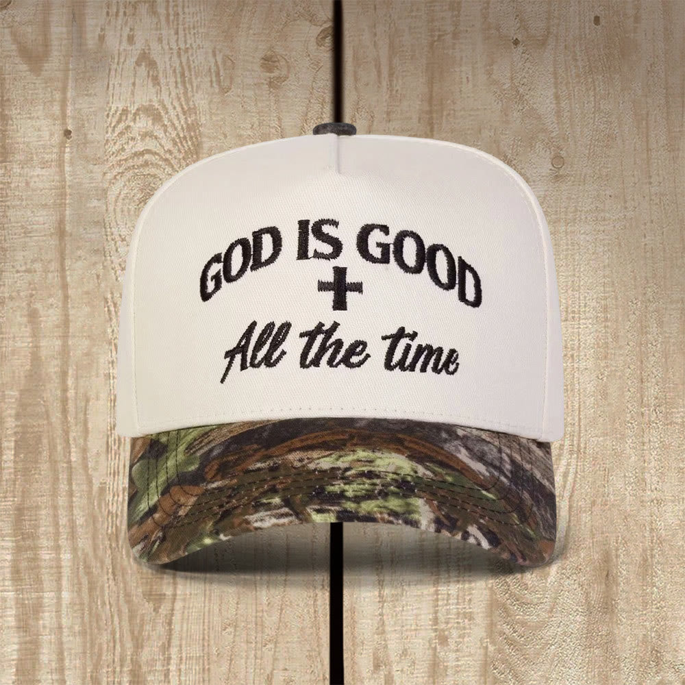 Christianartworkshop God Is Good All The Time Cross Accent Faith Baseball Cap - Black - image 0