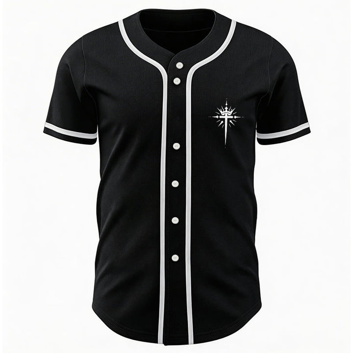 Christianartworkshop Jesus Is King Angel Wings Cross Faith Statement Custom Baseball Jersey - image 3