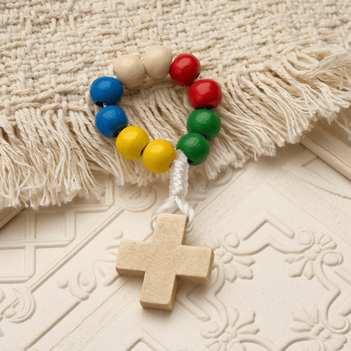 Christianartworkshop Vibrant Finger Rosary with Simple Cross Pendant: A Daily Symbol of Comfort and Hope - Multicolor - image 4