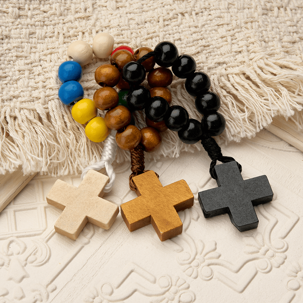 Christianartworkshop Vibrant Finger Rosary with Simple Cross Pendant: A Daily Symbol of Comfort and Hope - image 1