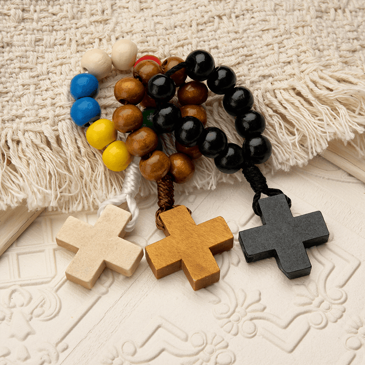 Christianartworkshop Vibrant Finger Rosary with Simple Cross Pendant: A Daily Symbol of Comfort and Hope - image 1