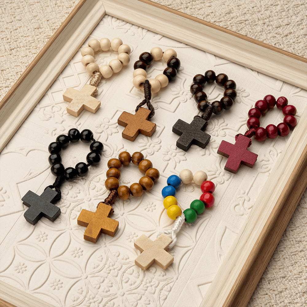 Christianartworkshop Vibrant Finger Rosary with Simple Cross Pendant: A Daily Symbol of Comfort and Hope - image 0