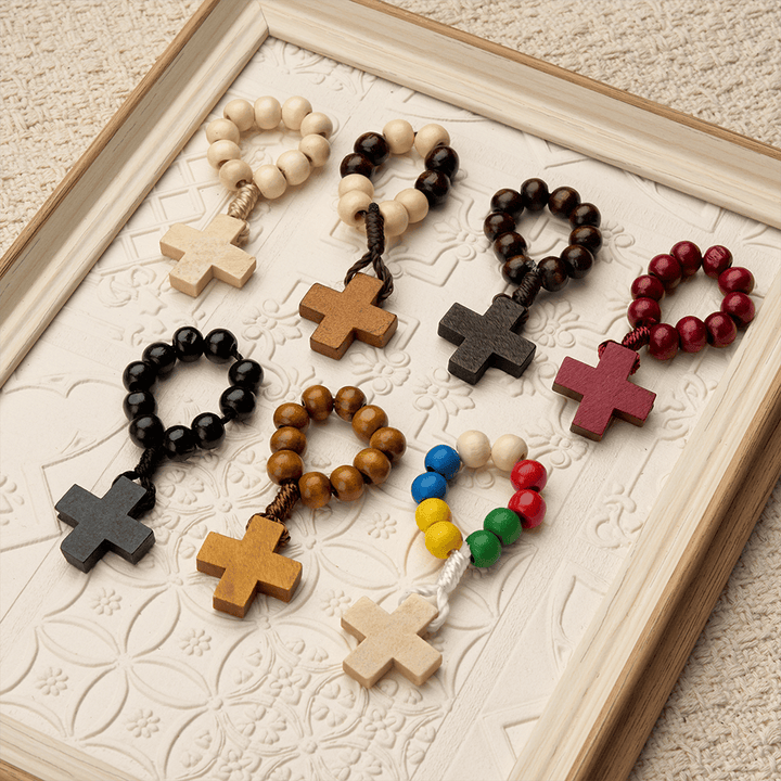 Christianartworkshop Vibrant Finger Rosary with Simple Cross Pendant: A Daily Symbol of Comfort and Hope - image 0