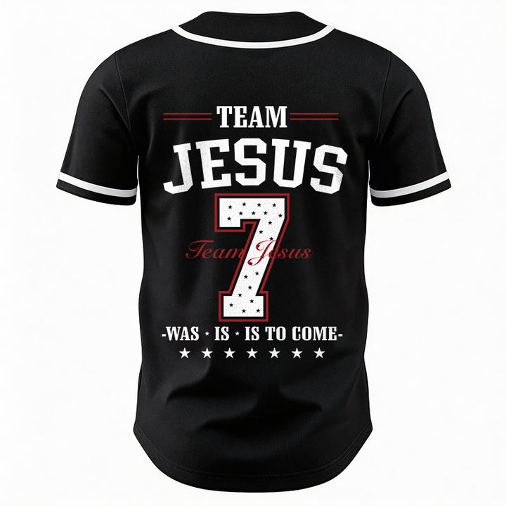 Christianartworkshop Team Jesus Was Is And Is To Come Custom Number 7 Baseball Jersey - image 13
