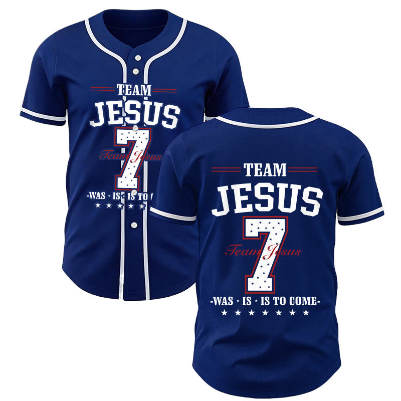 Christianartworkshop Team Jesus Was Is And Is To Come Custom Number 7 Baseball Jersey - image 14