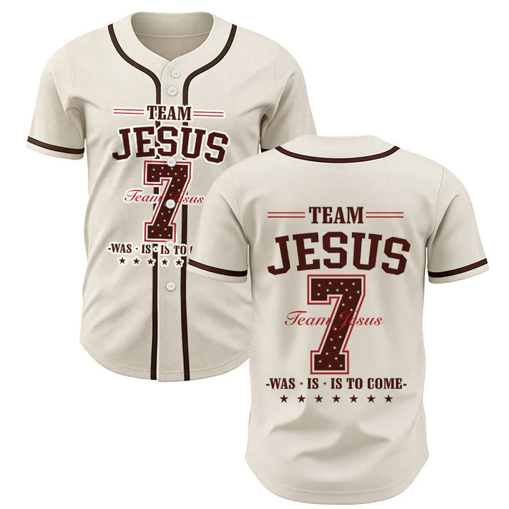 Christianartworkshop Team Jesus Was Is And Is To Come Custom Number 7 Baseball Jersey - image 21