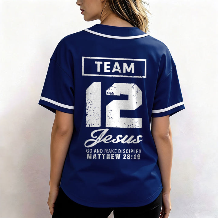 Christianartworkshop Team Jesus Matthew 28:19 Go And Make Disciples Unisex Baseball Jersey - image 2