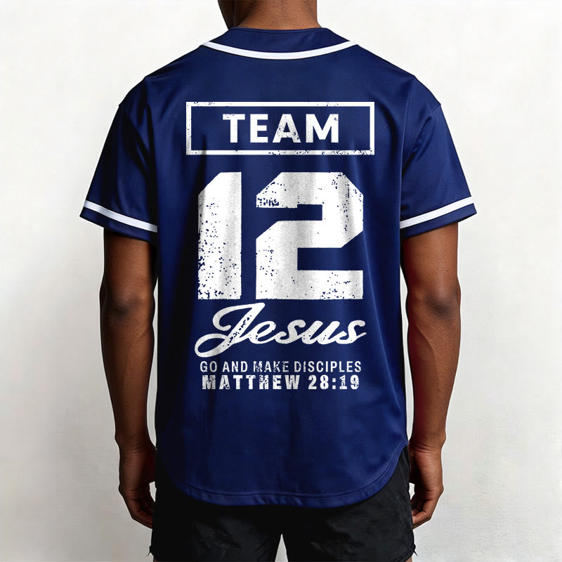Christianartworkshop Team Jesus Matthew 28:19 Go And Make Disciples Custom Name Number Unisex Baseball Jersey - image 1