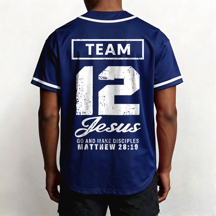 Christianartworkshop Team Jesus Matthew 28:19 Go And Make Disciples Unisex Baseball Jersey - image 1