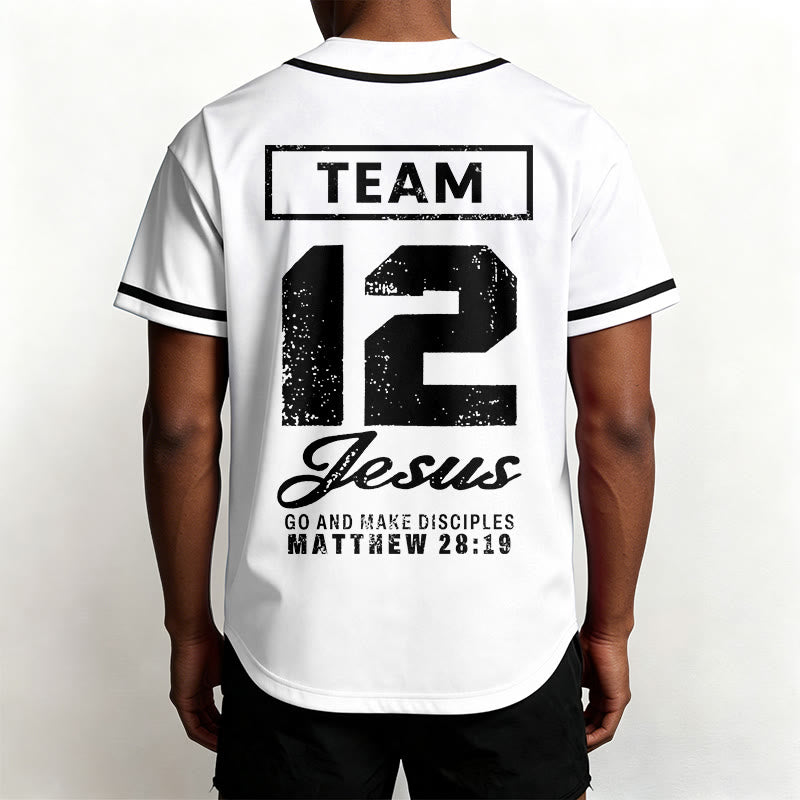 Christianartworkshop Team Jesus Matthew 28:19 Go And Make Disciples Unisex Baseball Jersey - image 8
