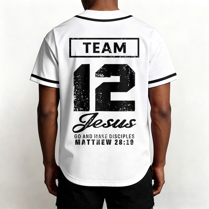 Christianartworkshop Team Jesus Matthew 28:19 Go And Make Disciples Unisex Baseball Jersey - image 8