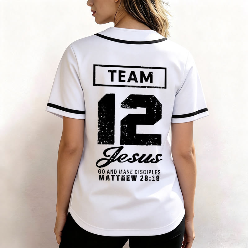 Christianartworkshop Team Jesus Matthew 28:19 Go And Make Disciples Unisex Baseball Jersey - image 9