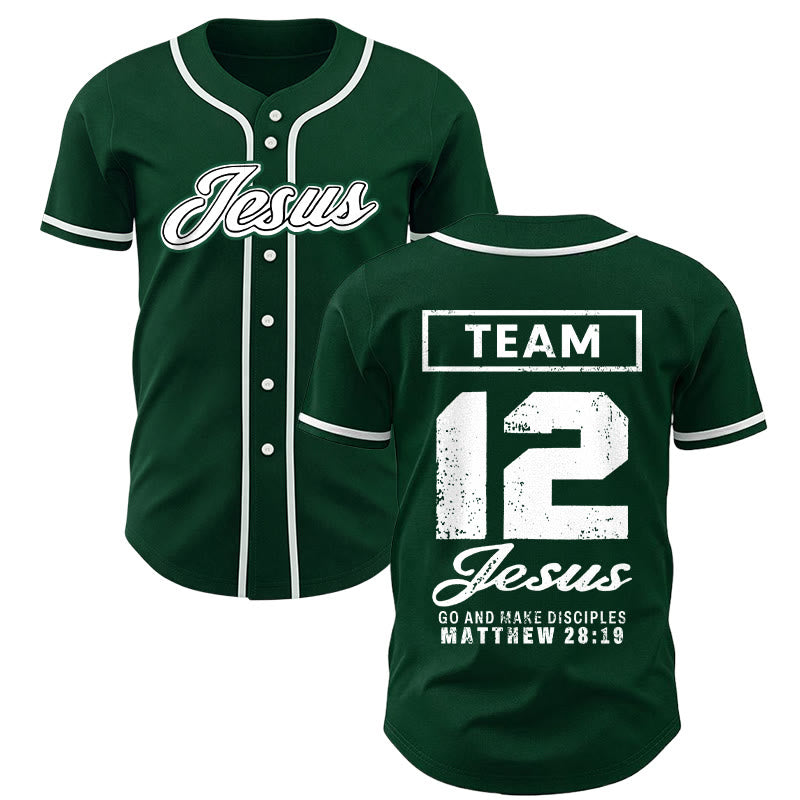 Christianartworkshop Team Jesus Matthew 28:19 Go And Make Disciples Unisex Baseball Jersey - Green - 5XL - image 42