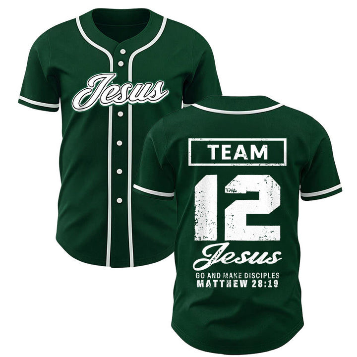 Christianartworkshop Team Jesus Matthew 28:19 Go And Make Disciples Unisex Baseball Jersey - Green - 5XL - image 42