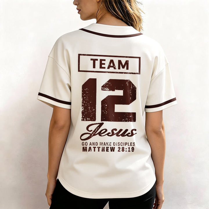 Christianartworkshop Team Jesus Matthew 28:19 Go And Make Disciples Unisex Baseball Jersey - image 51