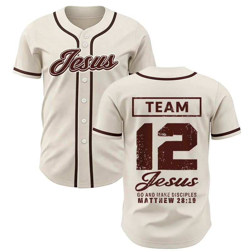 Christianartworkshop Team Jesus Matthew 28:19 Go And Make Disciples Unisex Baseball Jersey - Apricot - 5XL - image 49
