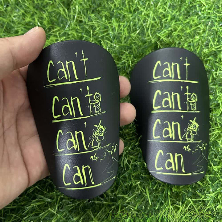 Christianartworkshop Inspirational Can't to Can Soccer Shin Pads for Training & Matches - Green Pattern - 12*8cm - image 4
