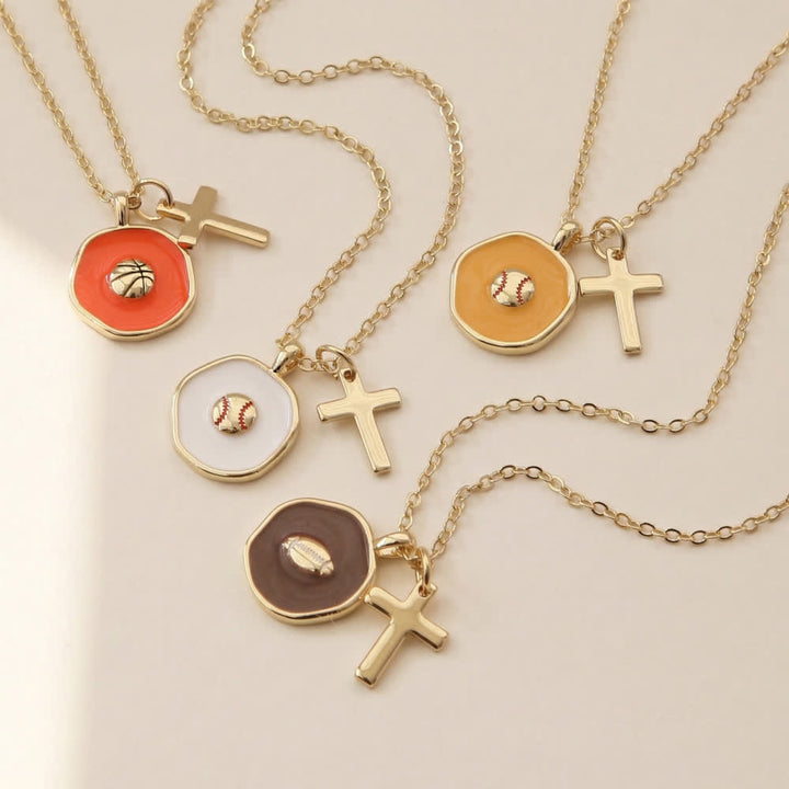 Christianartworkshop Multi-Sport Cross Necklace Collection: Faith & Sports Charm for Athletes - image 0