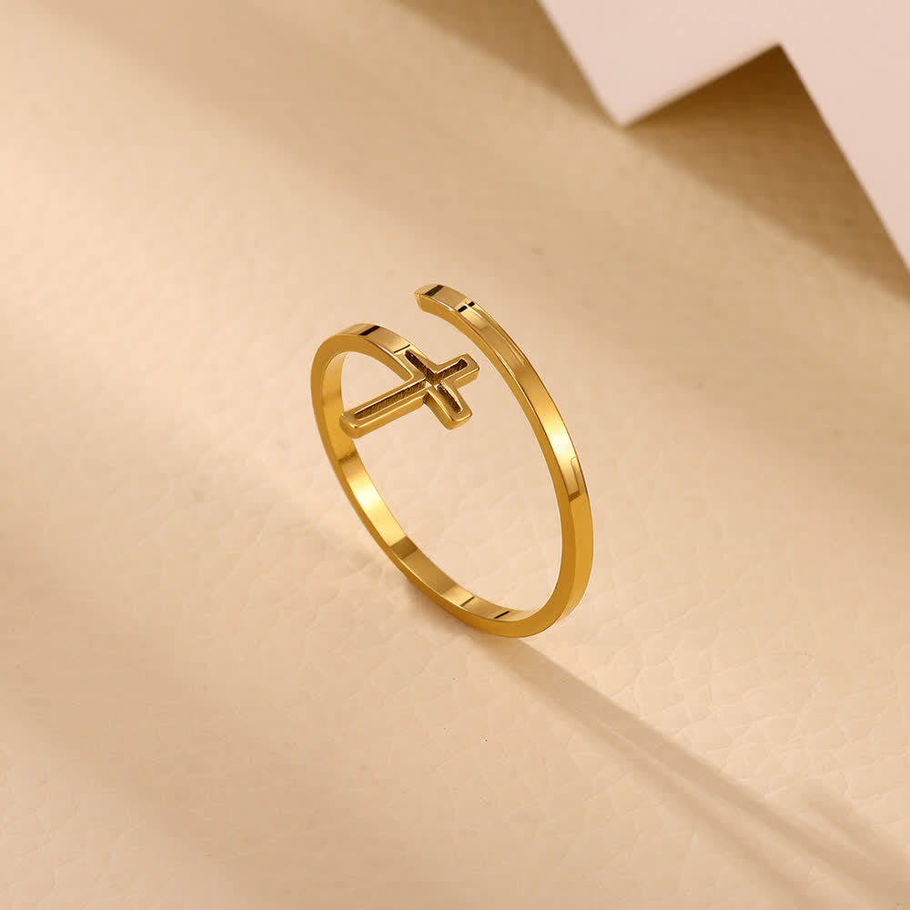 Christianartworkshop Minimalist Cross Wrap Ring Set: Stackable Faith Jewelry for Daily Use - image 2