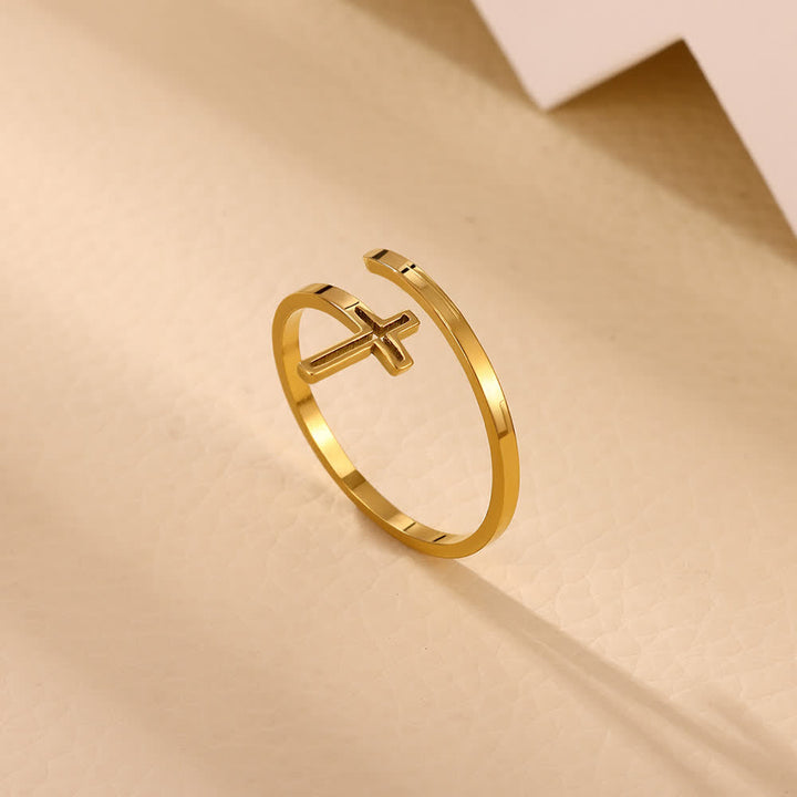 Christianartworkshop Minimalist Cross Wrap Ring Set: Stackable Faith Jewelry for Daily Use - image 2