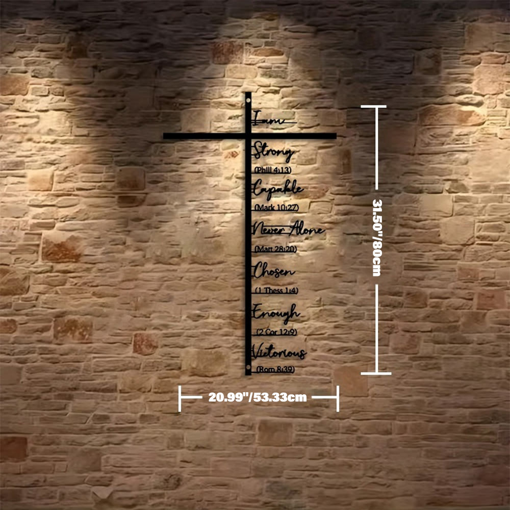 Christianartworkshop Biblical Verse Cross Metal Wall Decor: Daily Faith Reminder - Black - 20.99"*31.50"*0.06"/53.33cm*80cm*0.15cm - image 6