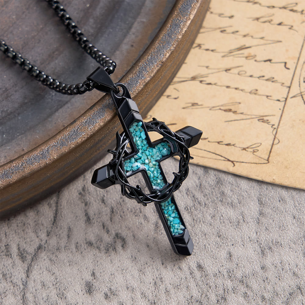 FREE Today: Thorn-Wrapped Inlaid Cross Pendant Necklace: A Symbol of Christ’s Sacrificial Love - image 1