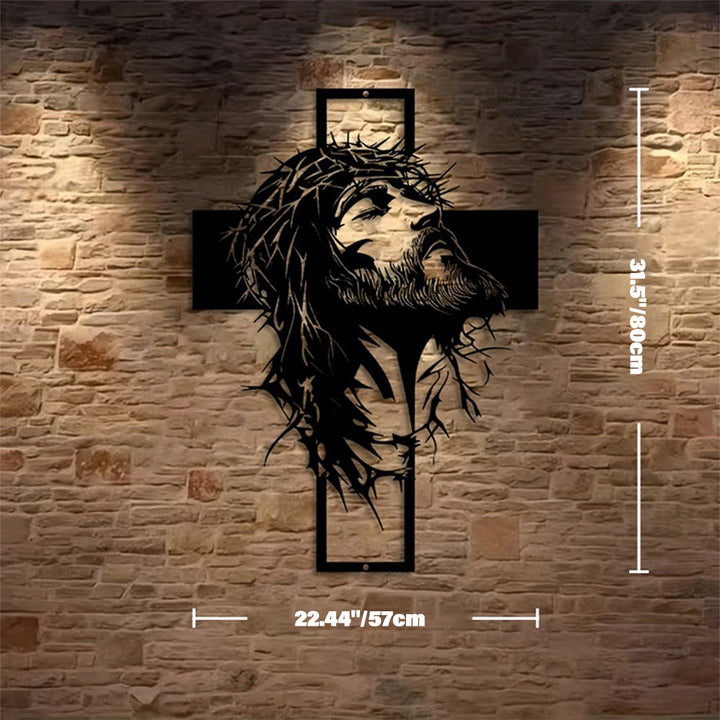Christianartworkshop Crown of Thorns Jesus Cross Metal Wall Decor: Heartfelt Faith Statement  - Black - 22.44"*31.50"*0.06"/57cm*80cm*0.15cm - image 5