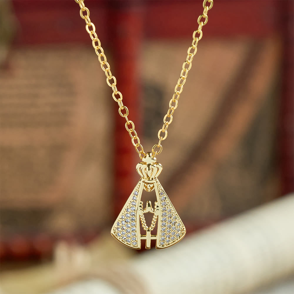Christianartworkshop Regal Our Lady of Aparecida Pendant Necklace with Sparkling Accents: Emblem of Divine Care - image 1
