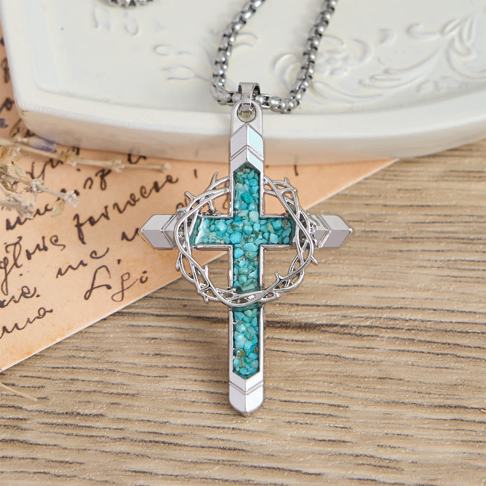 Christianartworkshop Thorn-Wrapped Inlaid Cross Pendant Necklace: A Symbol of Christ’s Sacrificial Love - image 9