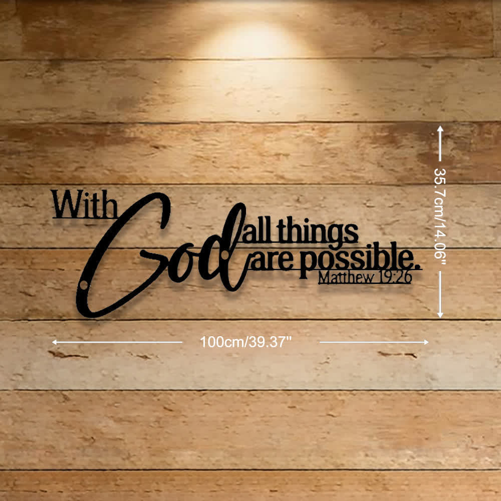 Christianartworkshop Mathew 19:26 Scripture With God All Things Are Possible Metal Wall Decor - 39.37''*14.06''/100cm*35.7cm - image 10