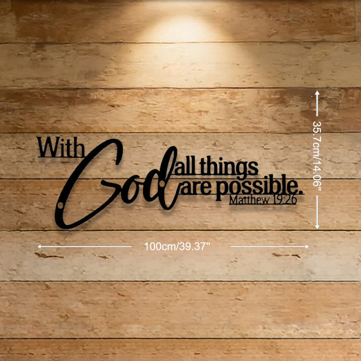 Christianartworkshop Mathew 19:26 Scripture With God All Things Are Possible Metal Wall Decor - 39.37''*14.06''/100cm*35.7cm - image 10