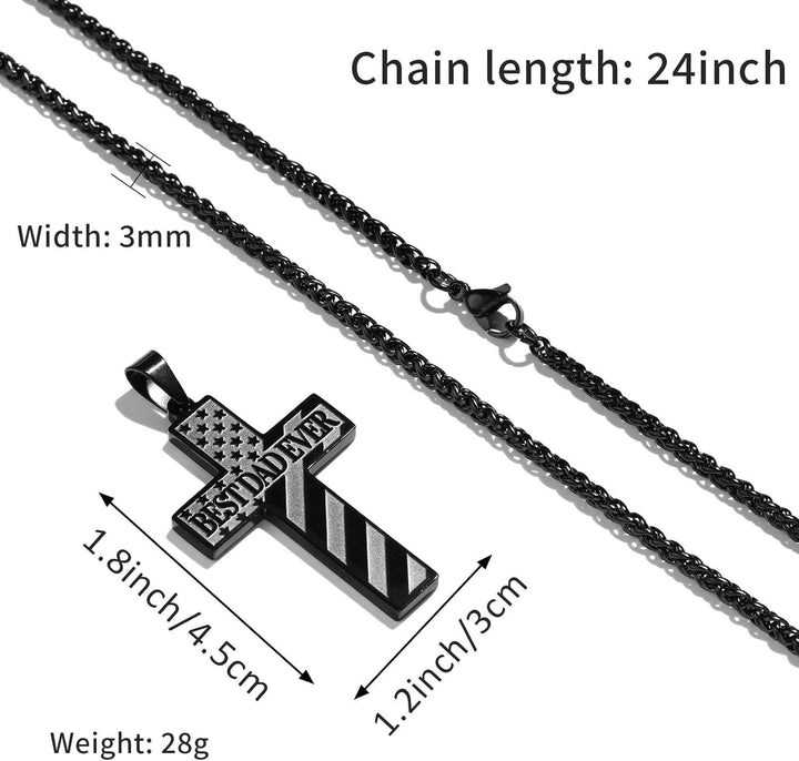 Christianartworkshop You'll Always Be My Hero Patriotic Cross Necklace: A Sentimental Gift for Dad from Son, Daughter & Brother, Emblem of Family Bond & Faith - image 18