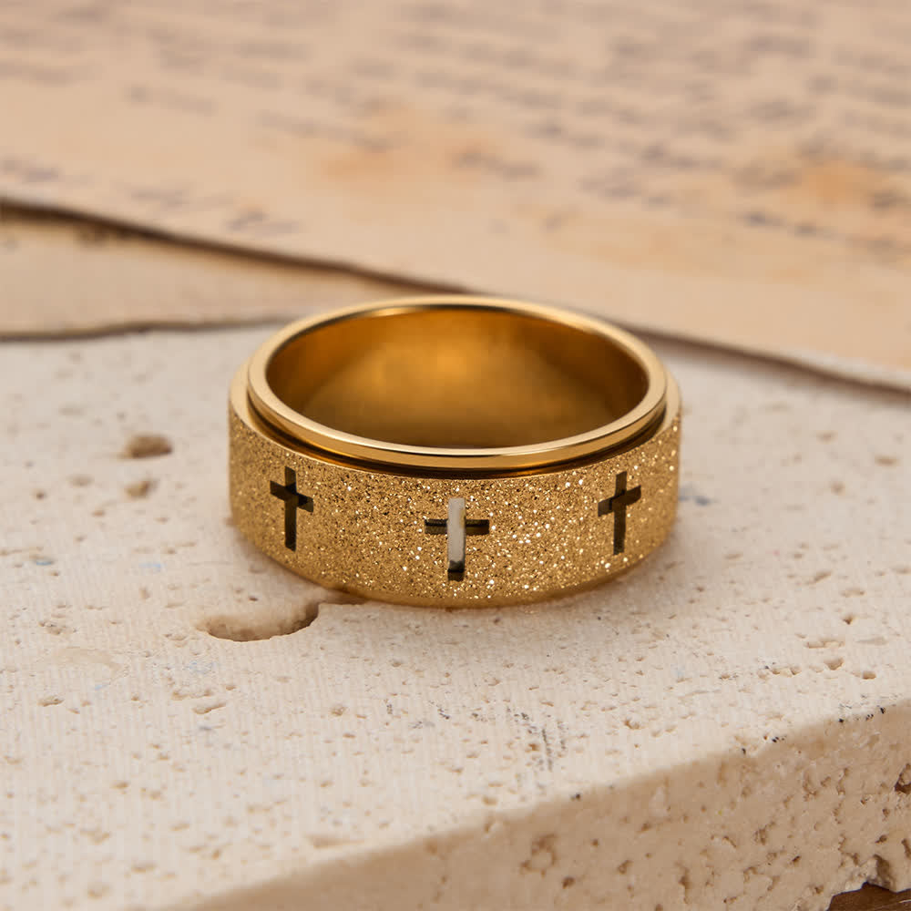 Christianartworkshop Rotating Cross Spinner Stress-relieving Ring: Emblem of Unshakable Faith - image 4