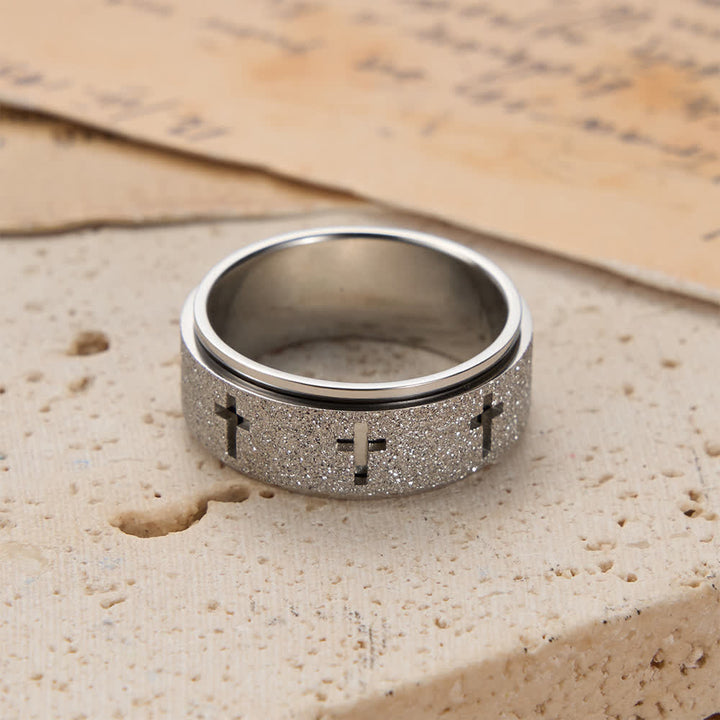 Christianartworkshop Rotating Cross Spinner Stress-relieving Ring: Emblem of Unshakable Faith - image 3