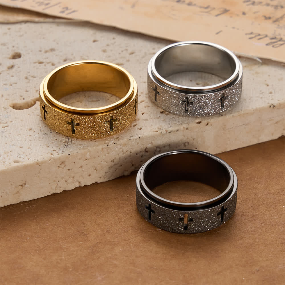 Christianartworkshop Rotating Cross Spinner Stress-relieving Ring: Emblem of Unshakable Faith - image 2