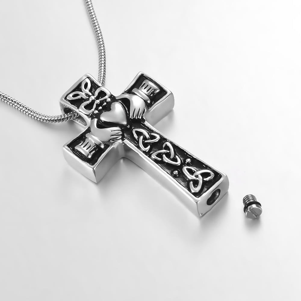 Christianartworkshop Claddagh Celtic Knot Christian Cross Necklace: Emblem of Divine Love & Faithful Devotion - image 1