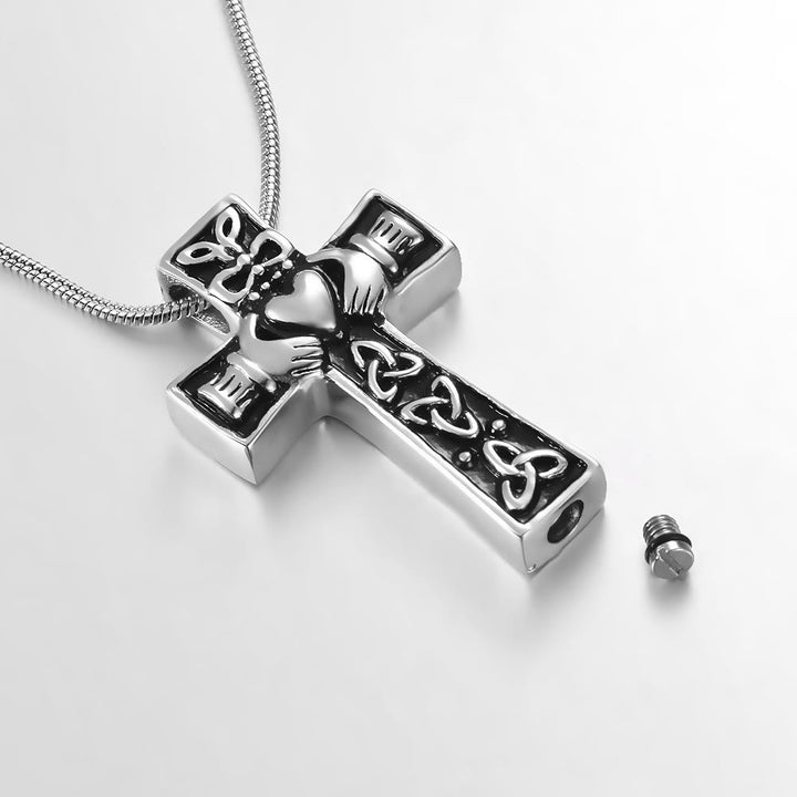 Christianartworkshop Claddagh Celtic Knot Christian Cross Necklace: Emblem of Divine Love & Faithful Devotion - image 1