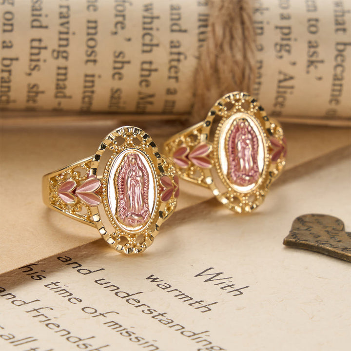 FREE Today: Our Lady of Guadalupe Enameled Devotional Ring with Floral Accents: A Symbol of Marian Grace & Divine Protection - image 4