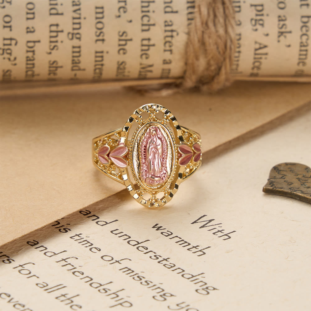 FREE Today: Our Lady of Guadalupe Enameled Devotional Ring with Floral Accents: A Symbol of Marian Grace & Divine Protection - image 2