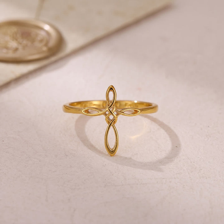 Christianartworkshop Celtic Knot Cross Devotional Ring: Emblem of Eternal Faith & Divine Connection - image 5