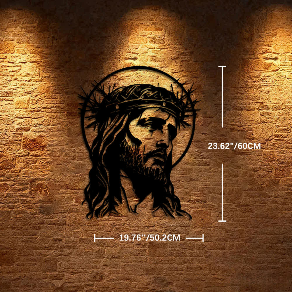 Christianartworkshop Sacred Jesus with Crown of Thorns Metal Wall Decor - 19.76*23.62"/50.2*60cm - image 11