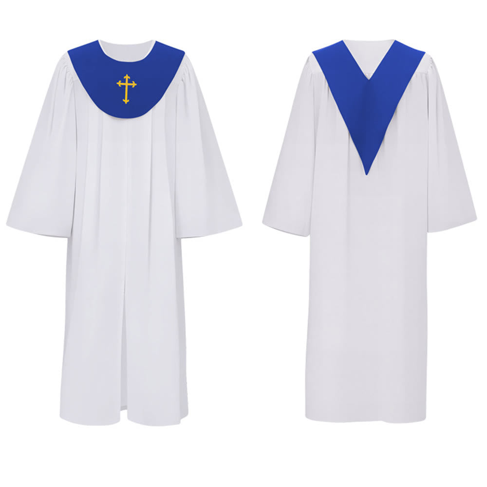 Christianartworkshop Divine Clergy Robe for Religious Services - Cross Accent Yoke - image 19